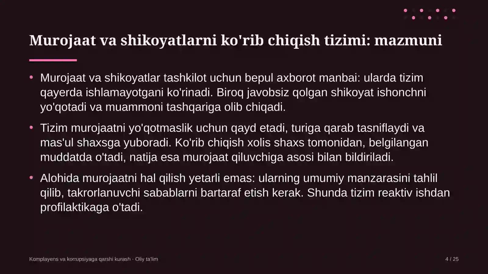 nashriyotlarda murojaatlar va shikoyatlarni ko'rib chiqish tizimi 7715 4