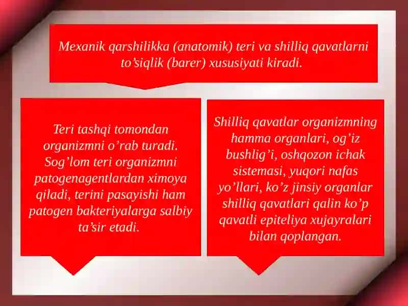 Immunitet immunitet turlari organizmning infeksiyaga qarshi ximoya mexanizmi 4