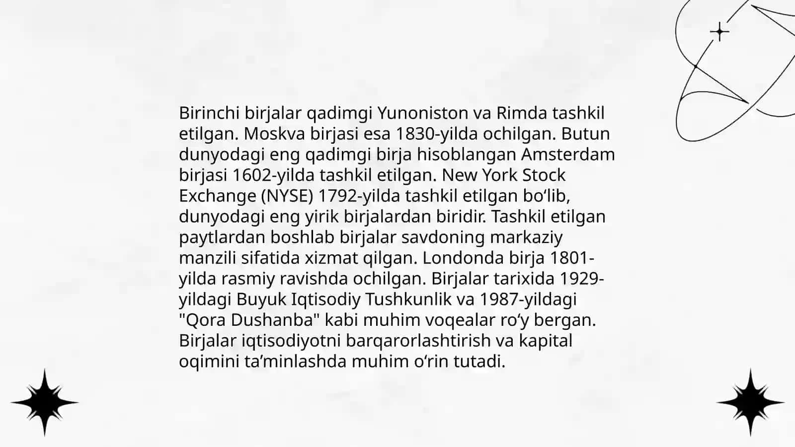 Birjaviy va nobirjaviy bozorlar 4