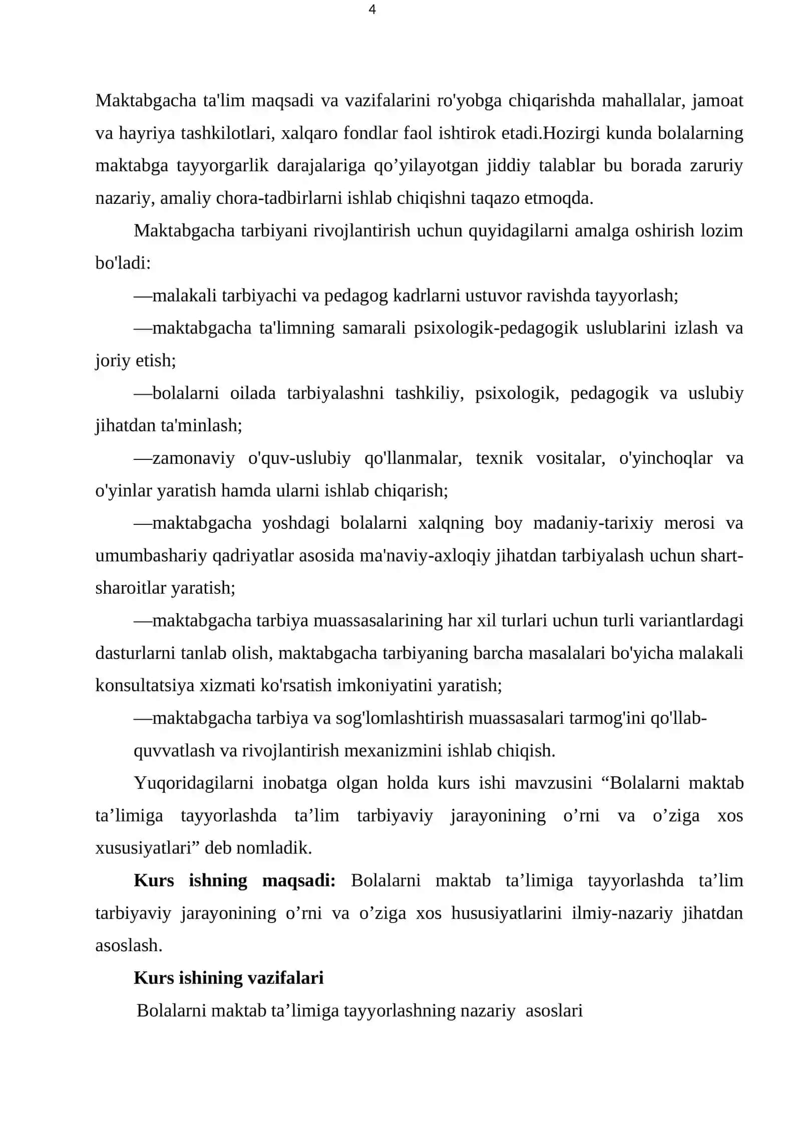 Bolalarni maktab ta’limiga tayyorlashda ta’lim-tarbiyaviy jarayonning o‘rni va o‘ziga xosligi 4