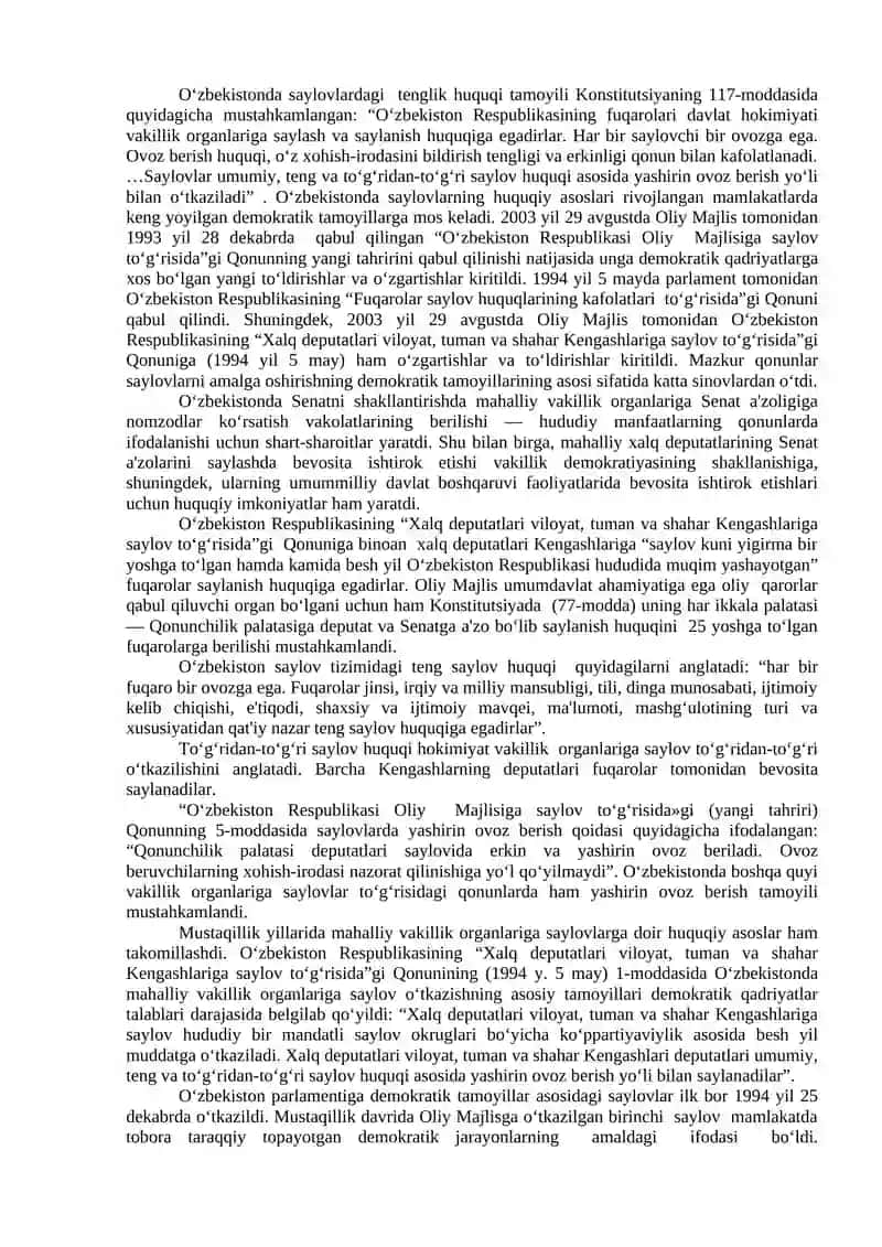 O‘zbekistonda Demokratik, Fuqarolik Jamiyati Asoslarining Shakllanishi, Amalga Oshirilgan Siyosiy Ishlotlar 4