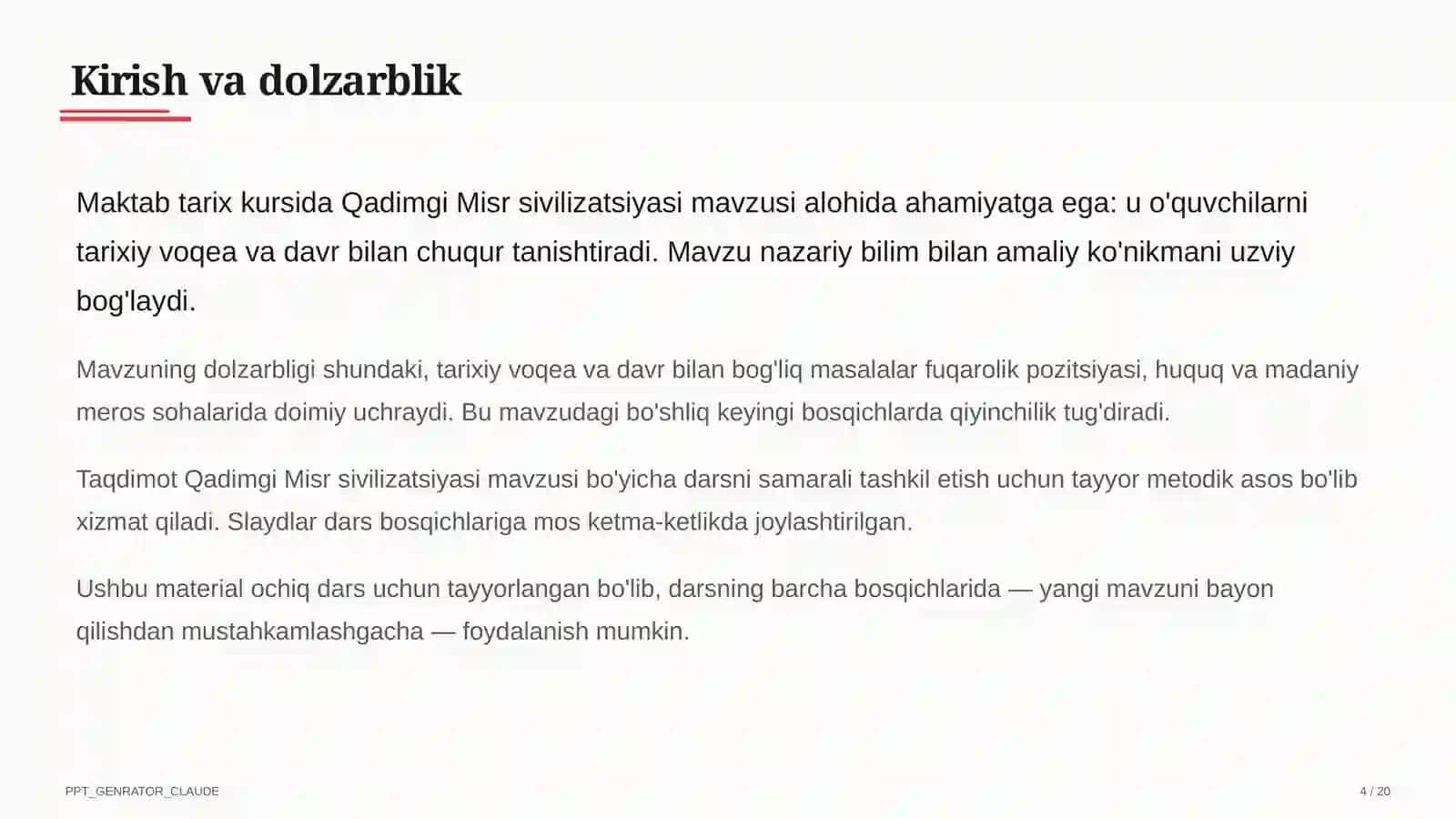 Qadimgi Misr sivilizatsiyasi (6-sinf) 4