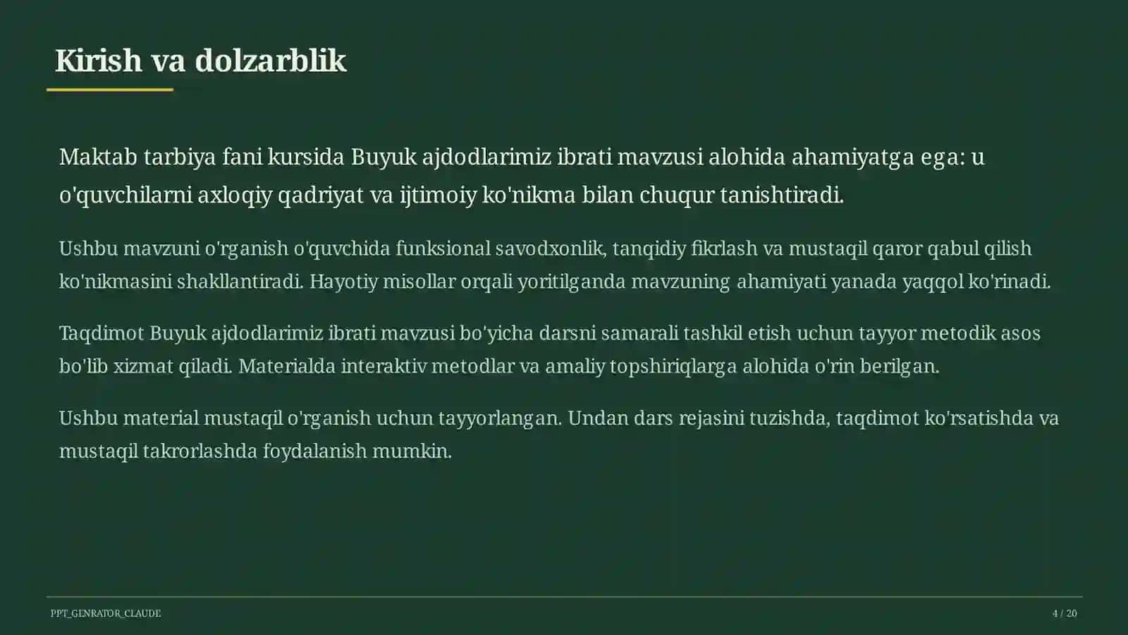 Buyuk ajdodlarimiz ibrati (6-sinf) 4