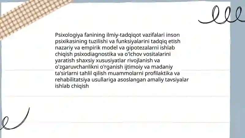 Psixologiya fanining maqsadi va vazifalari 4