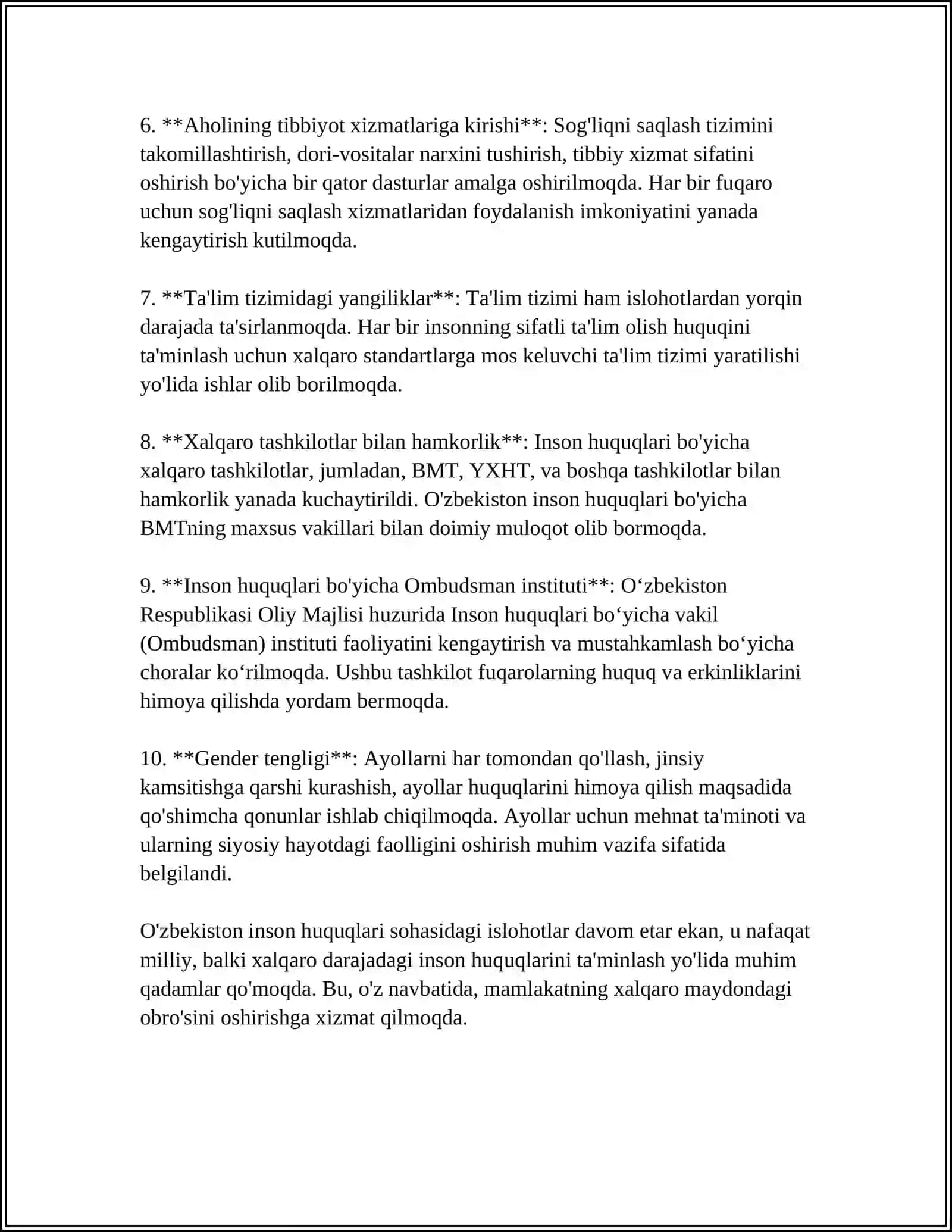 YANGI ÒZBEKISTONDA INSON HAQ HUQULARINI VA ERKINLIKLARI KAFOLATINING YARATILISHI 4