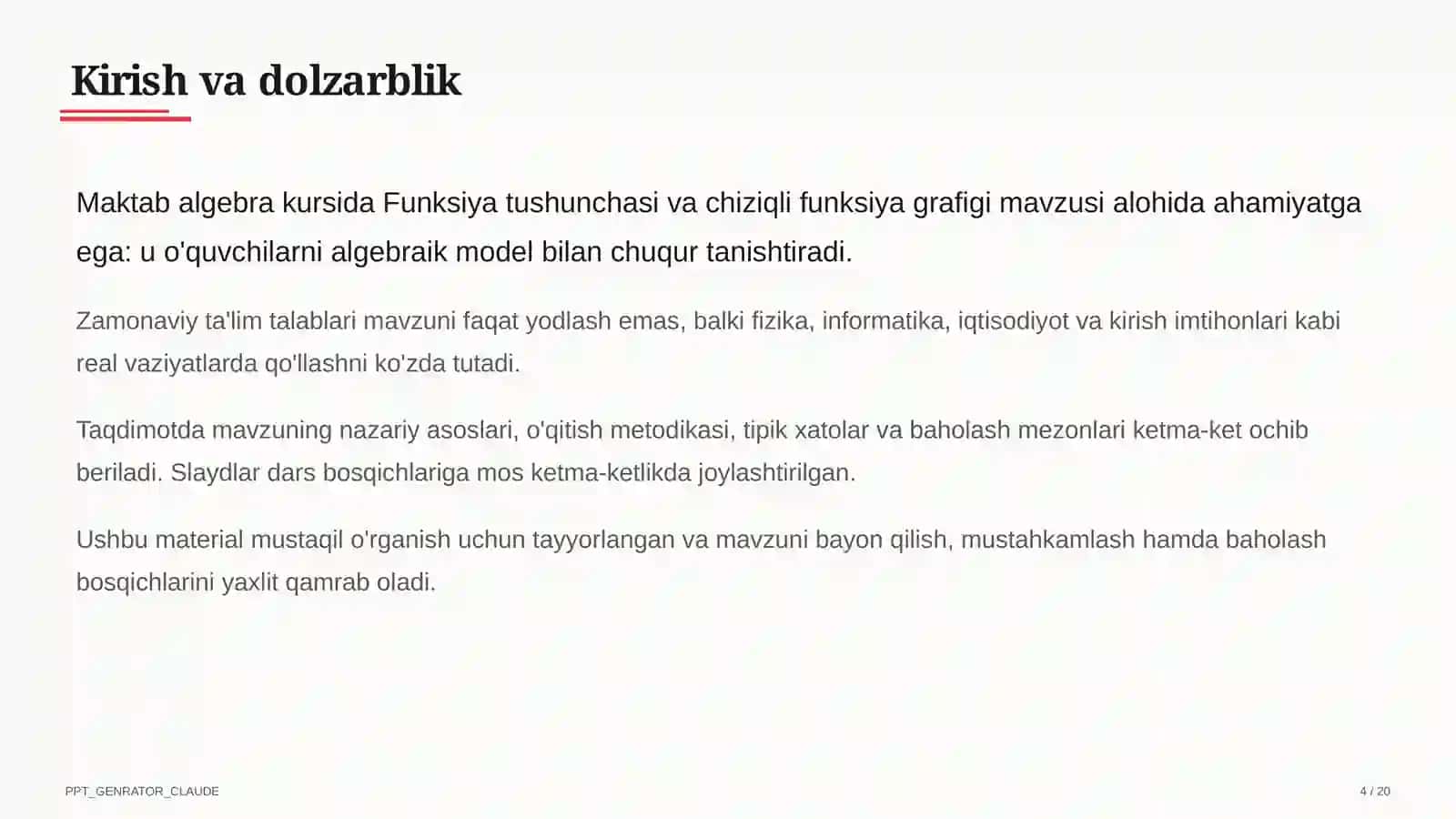 Funksiya tushunchasi va chiziqli funksiya grafigi (7-sinf) 4