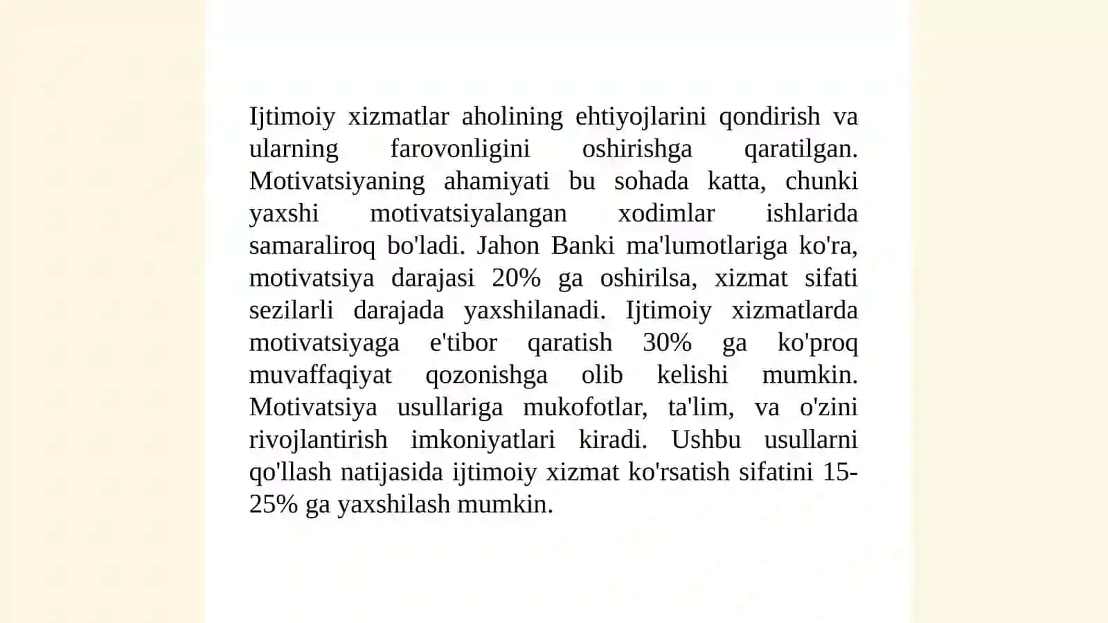 Ijtimoiy xizmatlarni amalga oshirishda mutaxassislar va mijoz motivatsiyasi 4