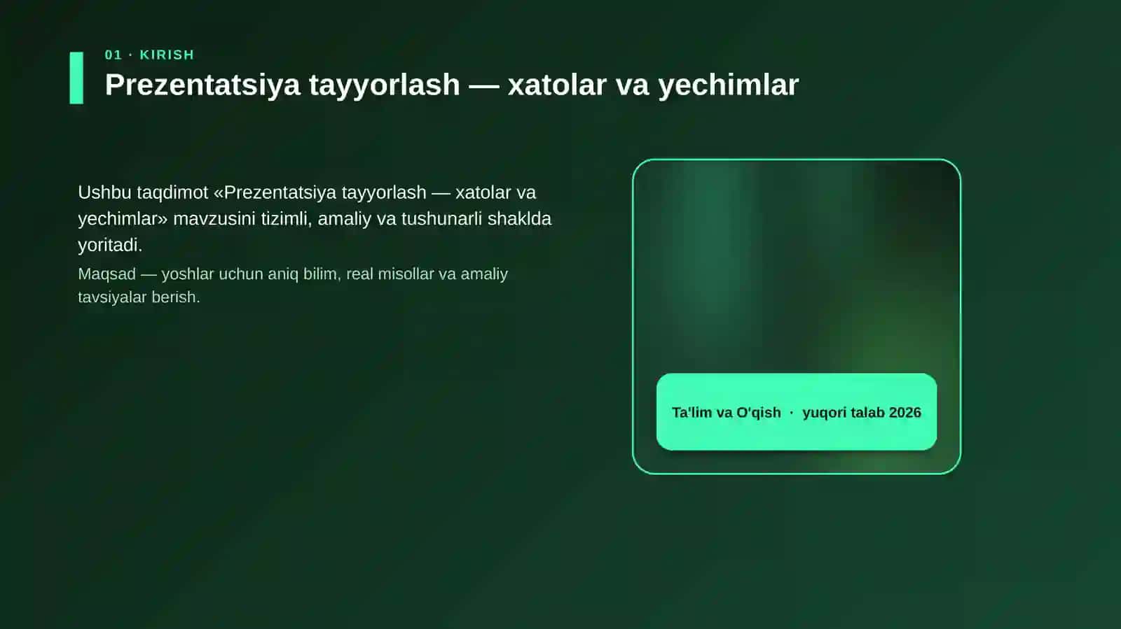 Prezentatsiya tayyorlash — xatolar va yechimlar 4