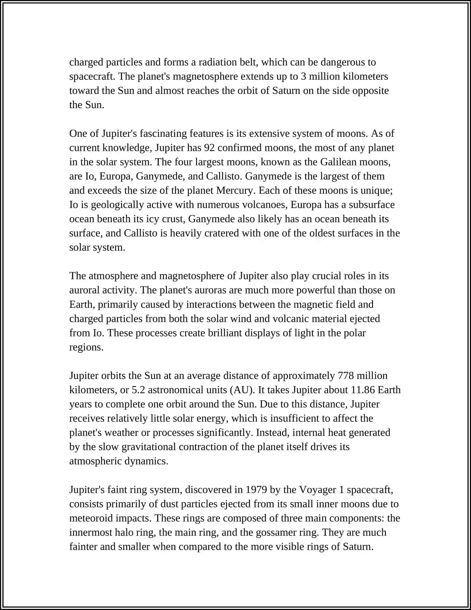 INFORMATION ABOUT JUPITER 4