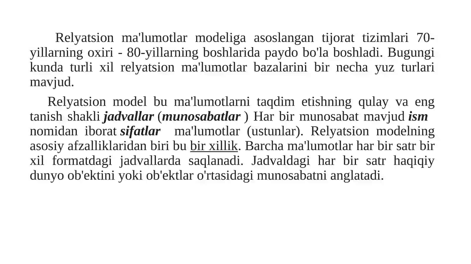 1 -Amaliyish:Relyatsionmodelniyaratish 4