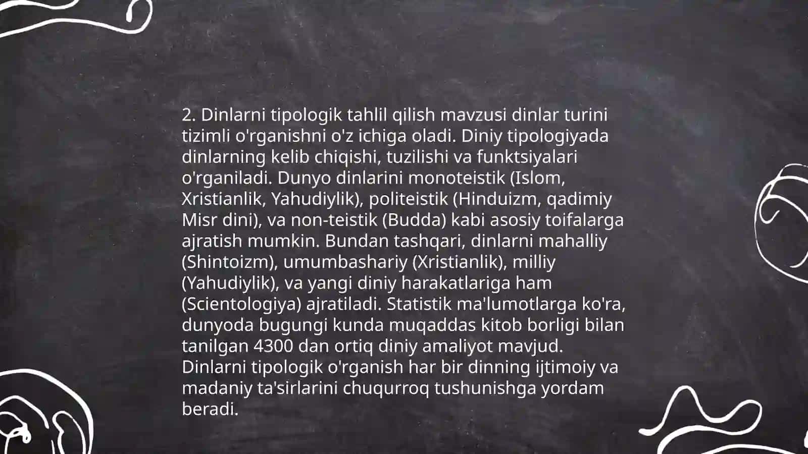 Dinlarni tadqiq etish metodologiyasi:tipologik, qiyosiy, tarkibiy-funksional, genetik tahlil.Qiyosiy dinshunoslikning metodlari 4
