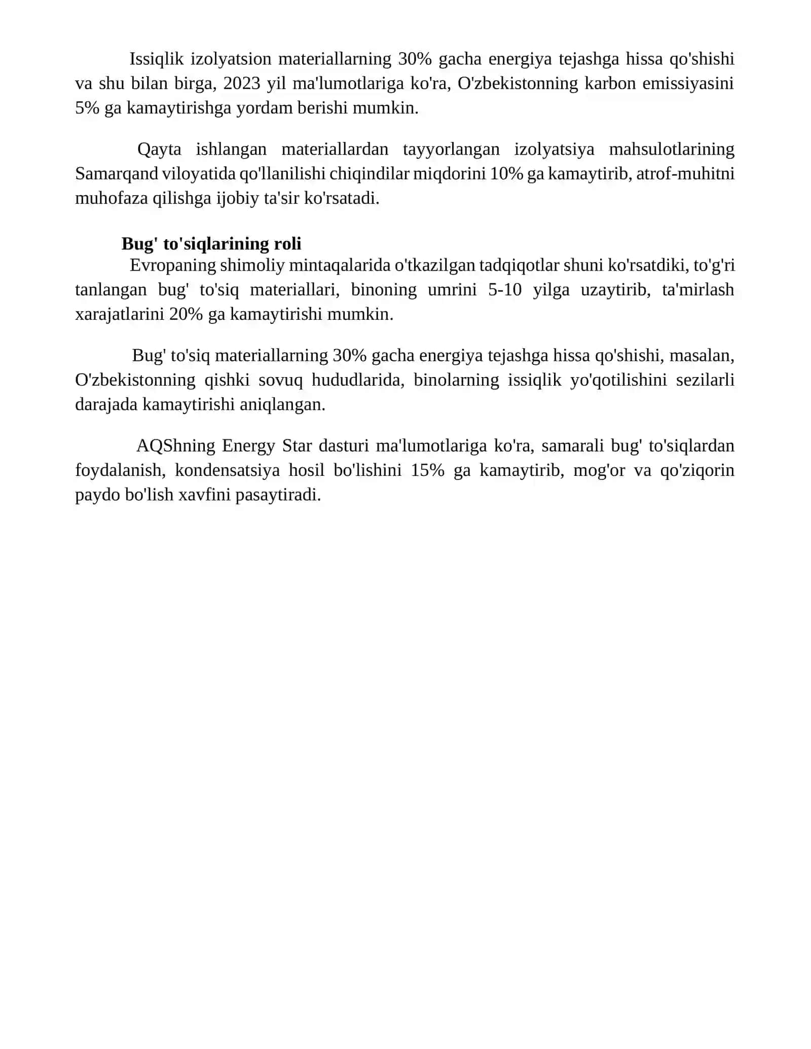 Issiqlik izolyatsiyasi va bug tosiqlari 4