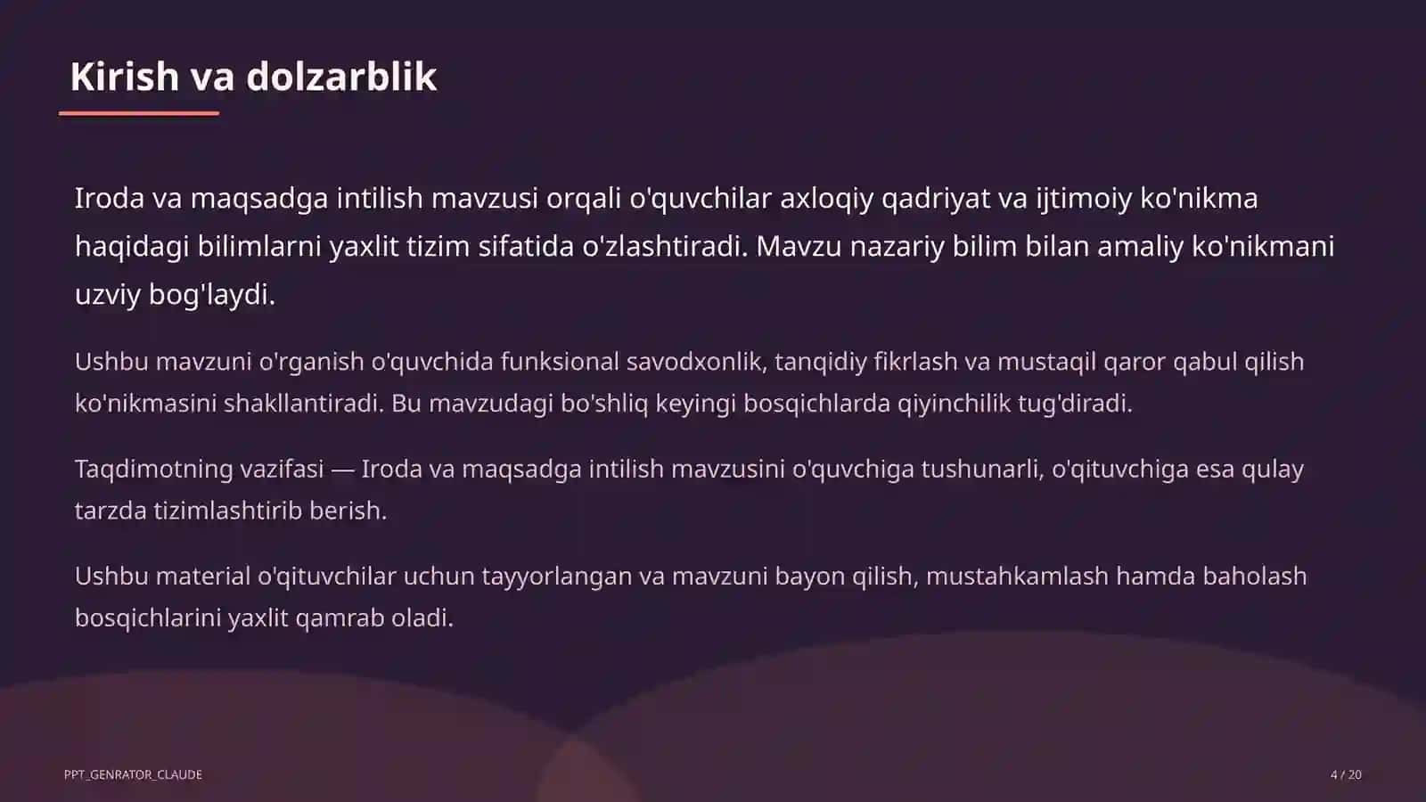 Iroda va maqsadga intilish (9-sinf) 4