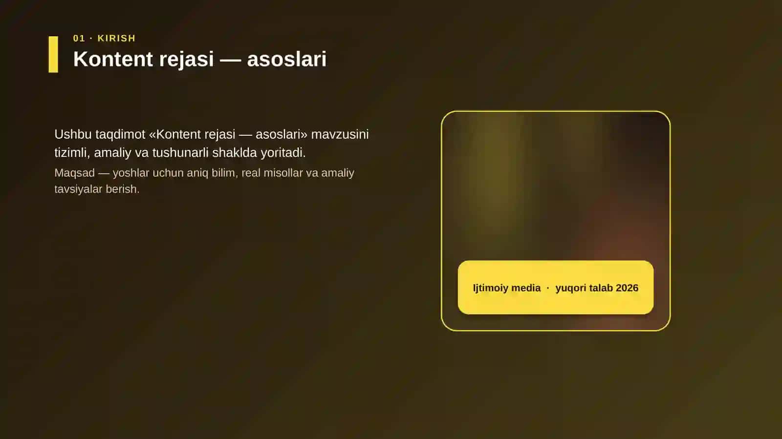 Kontent rejasi — asoslari 4