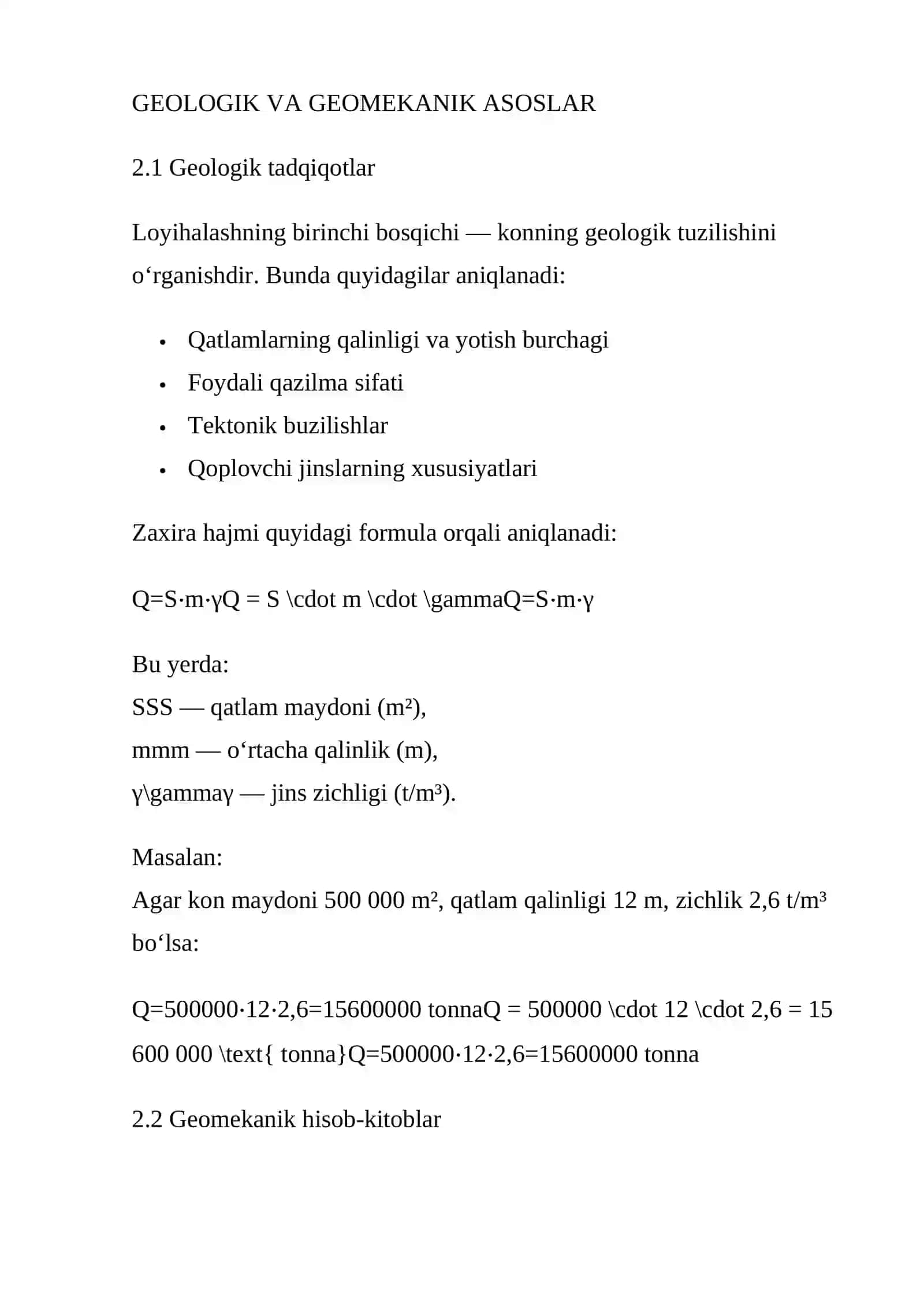 KARYER MAYDONINING LOYIHALANISH BOSQICHLARI 4