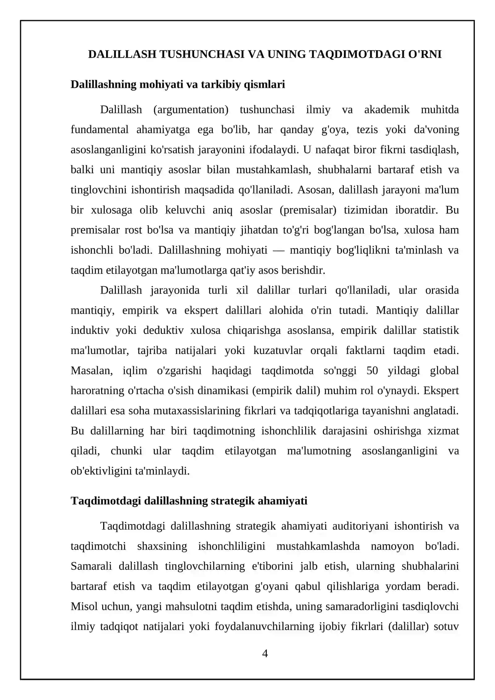 14 Dalillash va ishonch-e'tiqodning shakllanish jarayoni kabi mavzularidan har biriga taqdimot tayyorlash kabi mavzusidan referat tayyorlash 4