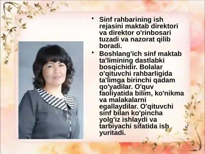 Sinf Rahbarining Vazifalari 4