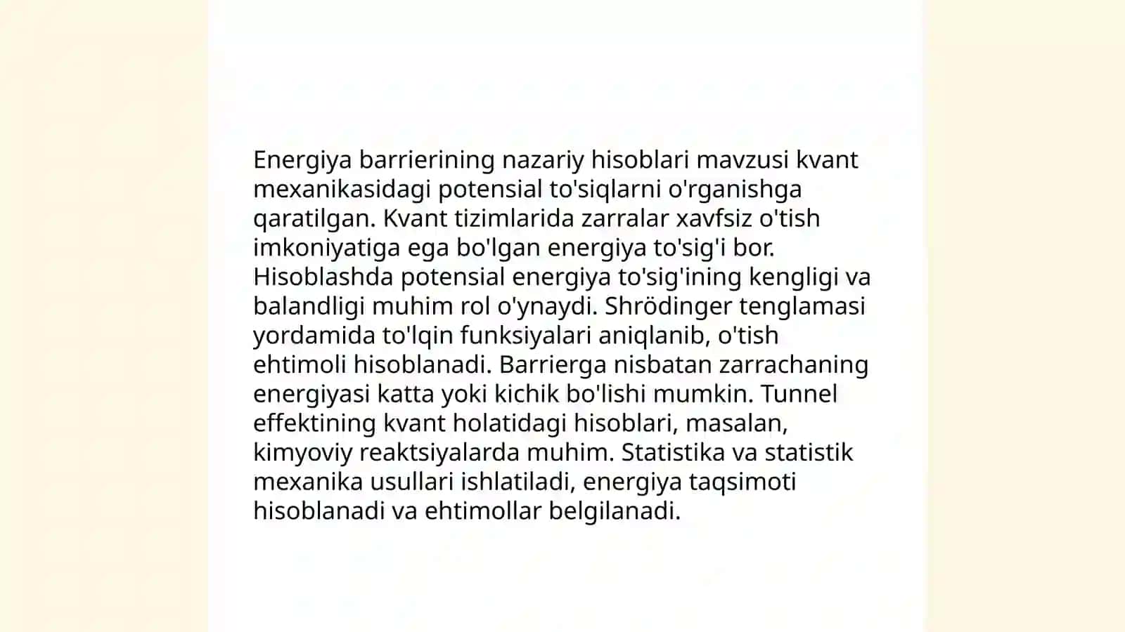 Kimyoviy reaksiyalarning kinetik qonunlari tarkibida kinetik parametirlarni nazariy aniqlash usullari 4