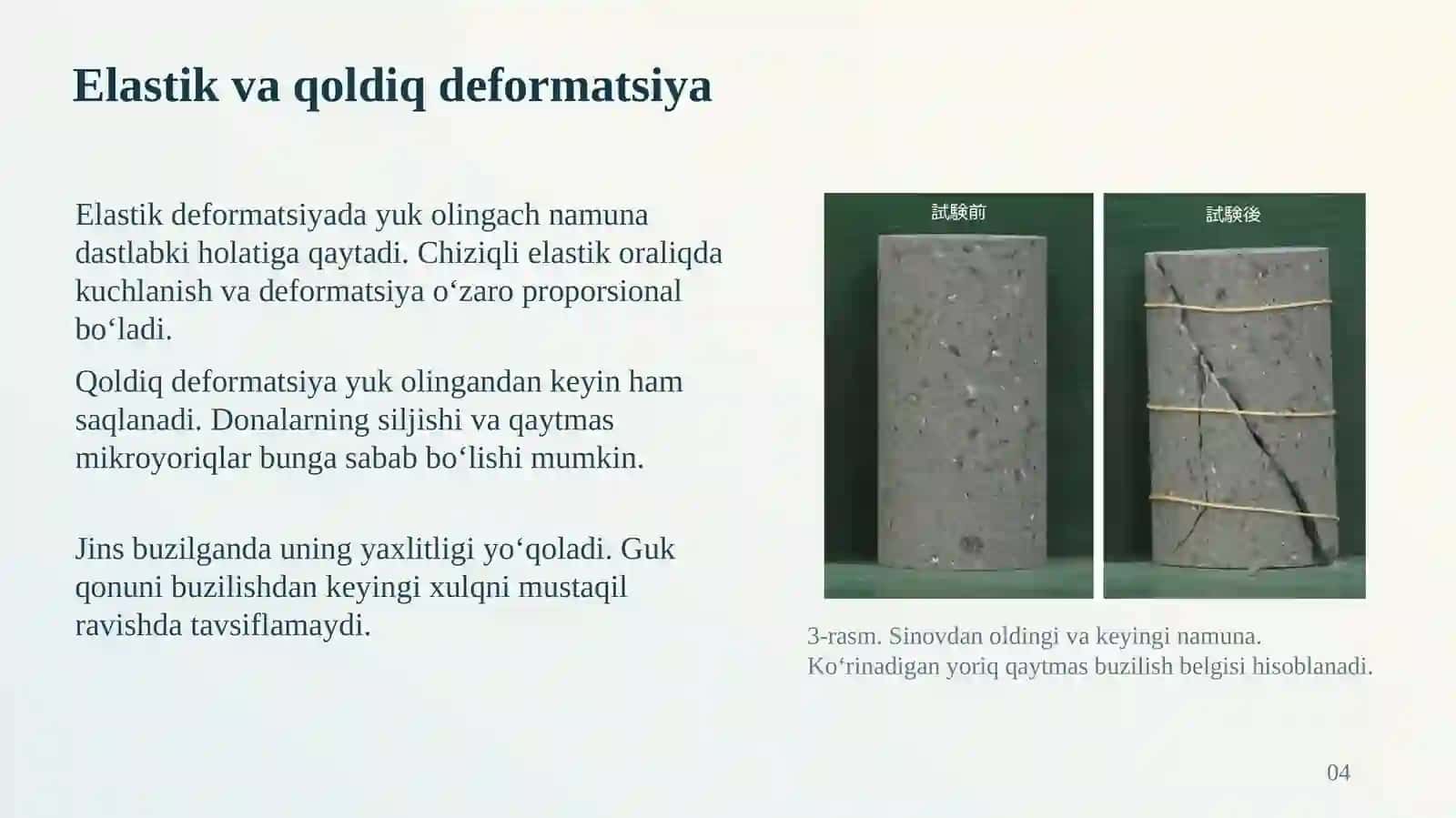 Tog‘ jinslarining deformatsiyalanishi va elastiklik xususiyatlari 4
