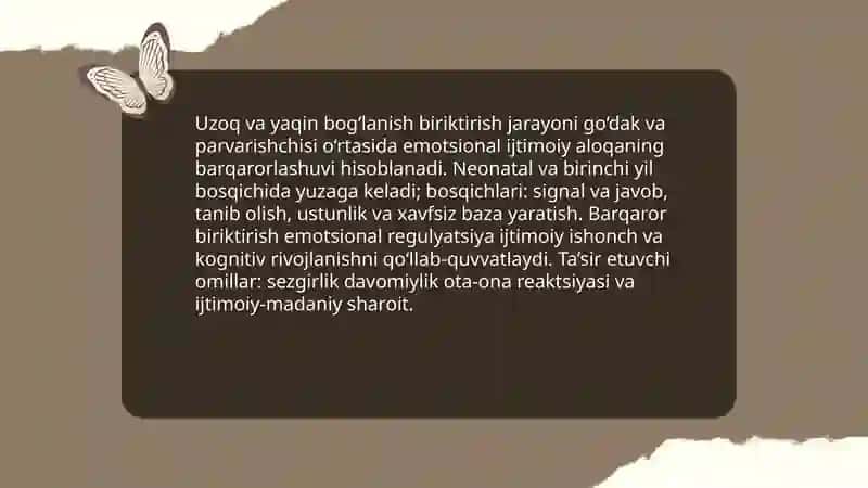 Ontegenezning (go'daklikning) ilk bosqchlarida insonning psixik rivojlanishiga xos xususiyatlari 4