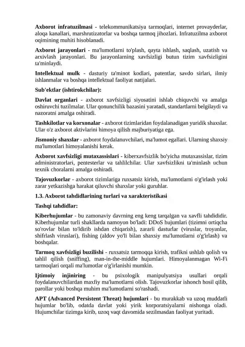 Axborot Xavfsizligi Siyosati va Xuquqiy Asoslari 4