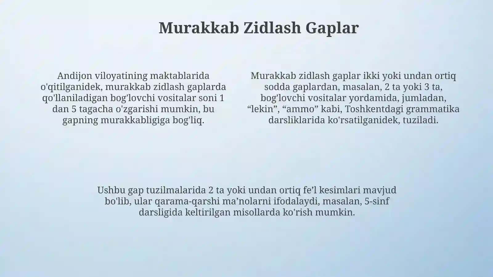 Murakkab Gaplar Tahlili 4
