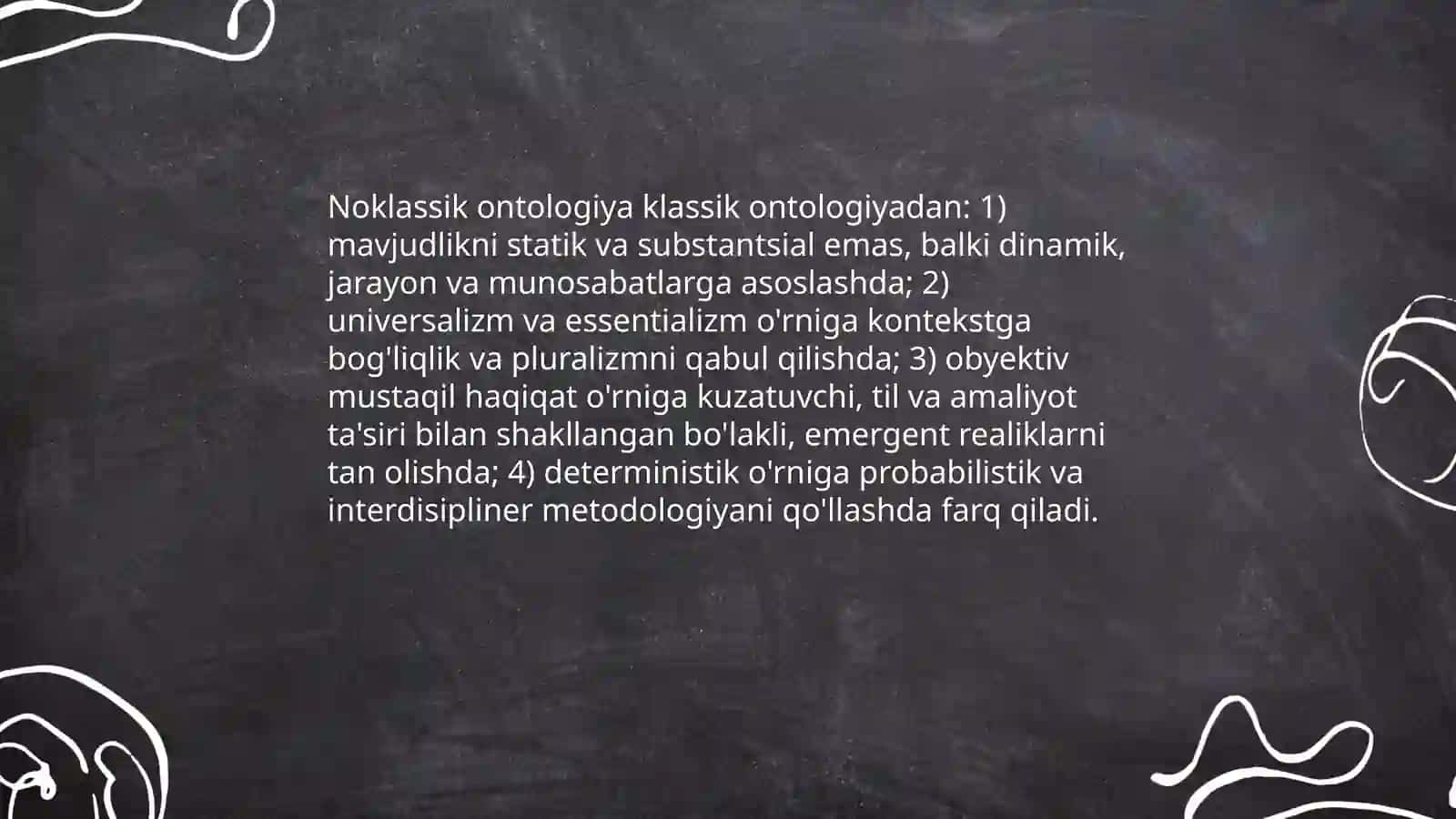 Noklassik ontologiyaning yoʻnalishlari va mohiyati 4