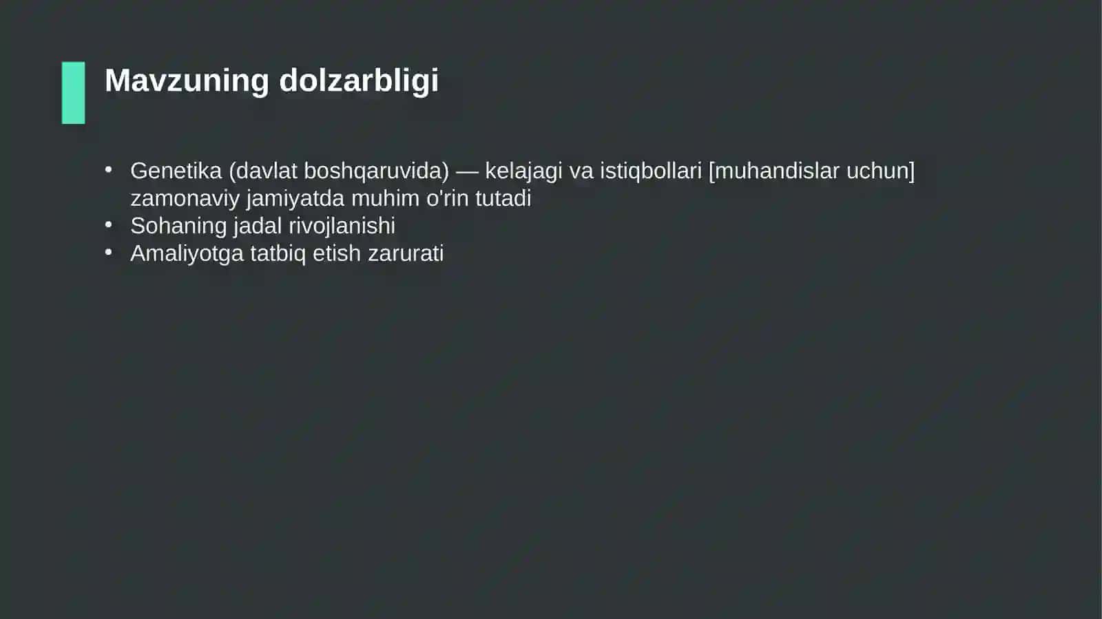 Genetika (davlat boshqaruvida) — kelajagi va istiqbollari [muhandislar uchun] 4