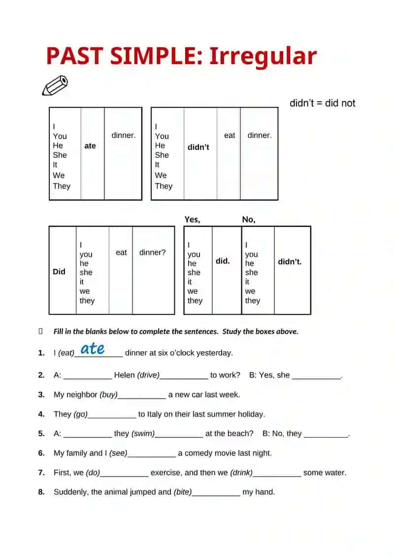 THEME:PAST SIMPLE TENSE 4
