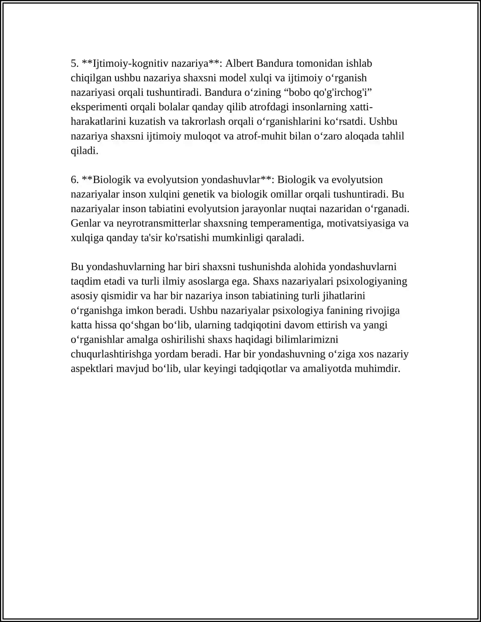 SHAXS NAZARIYALARI. ENDOPSIXIKA, EGZOPSIXIKA. DIQQATNING XUSUSIYATLARI 4