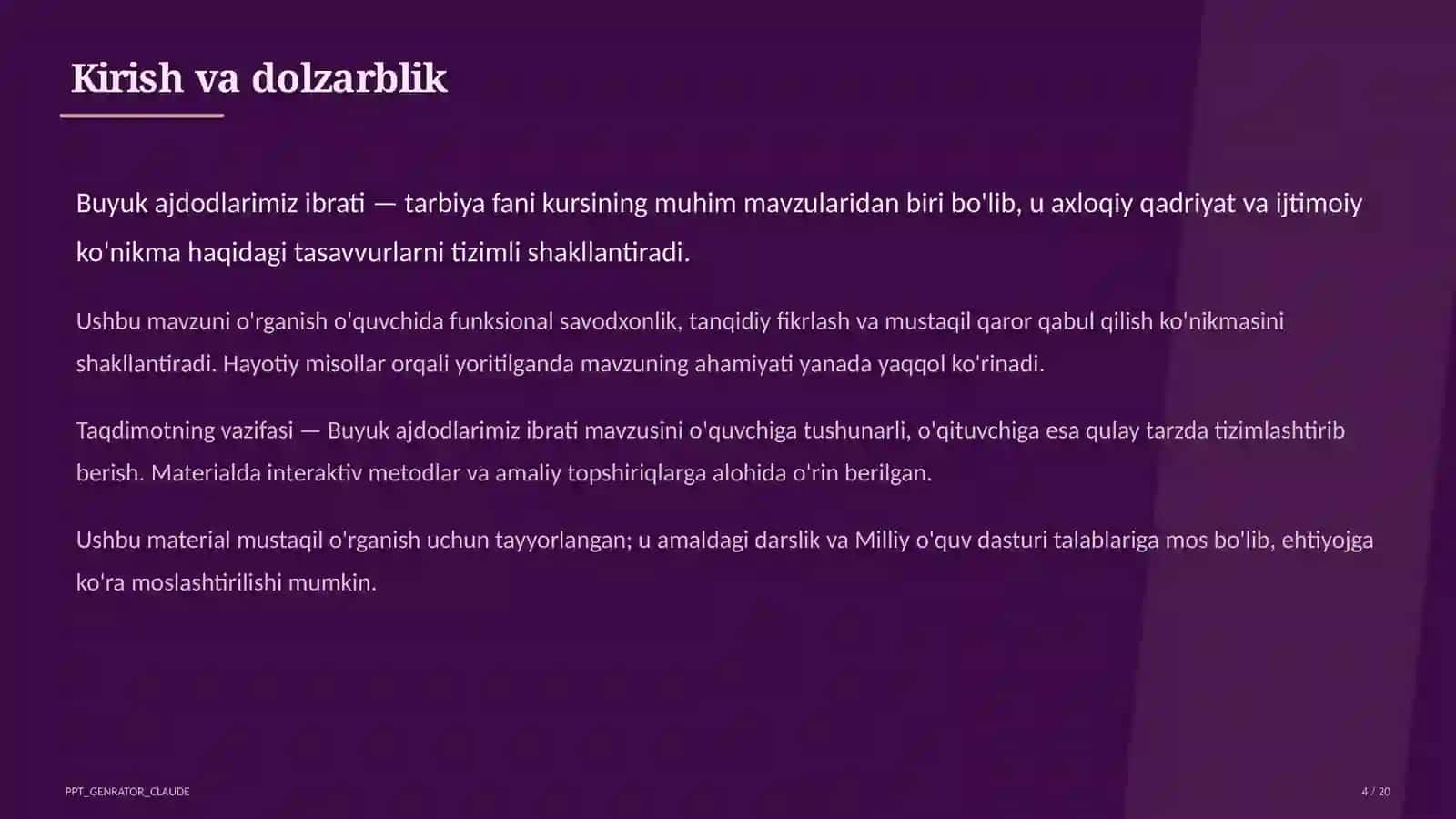 Buyuk ajdodlarimiz ibrati (6-sinf) 4