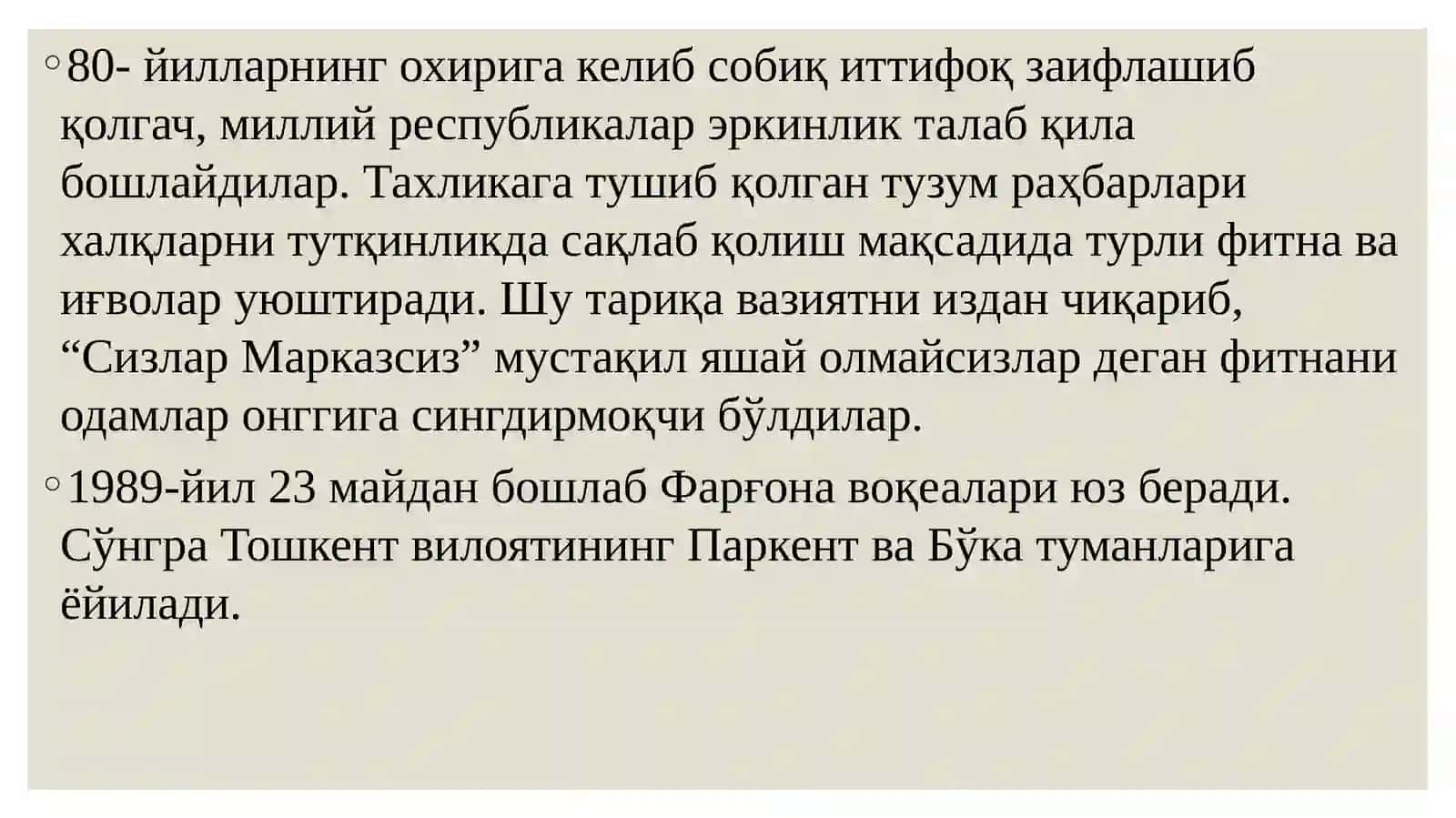 Мустақилликка эришиш шарафида Ўзбекистондаги ижтимоий-сиёсий жараёнлар 4