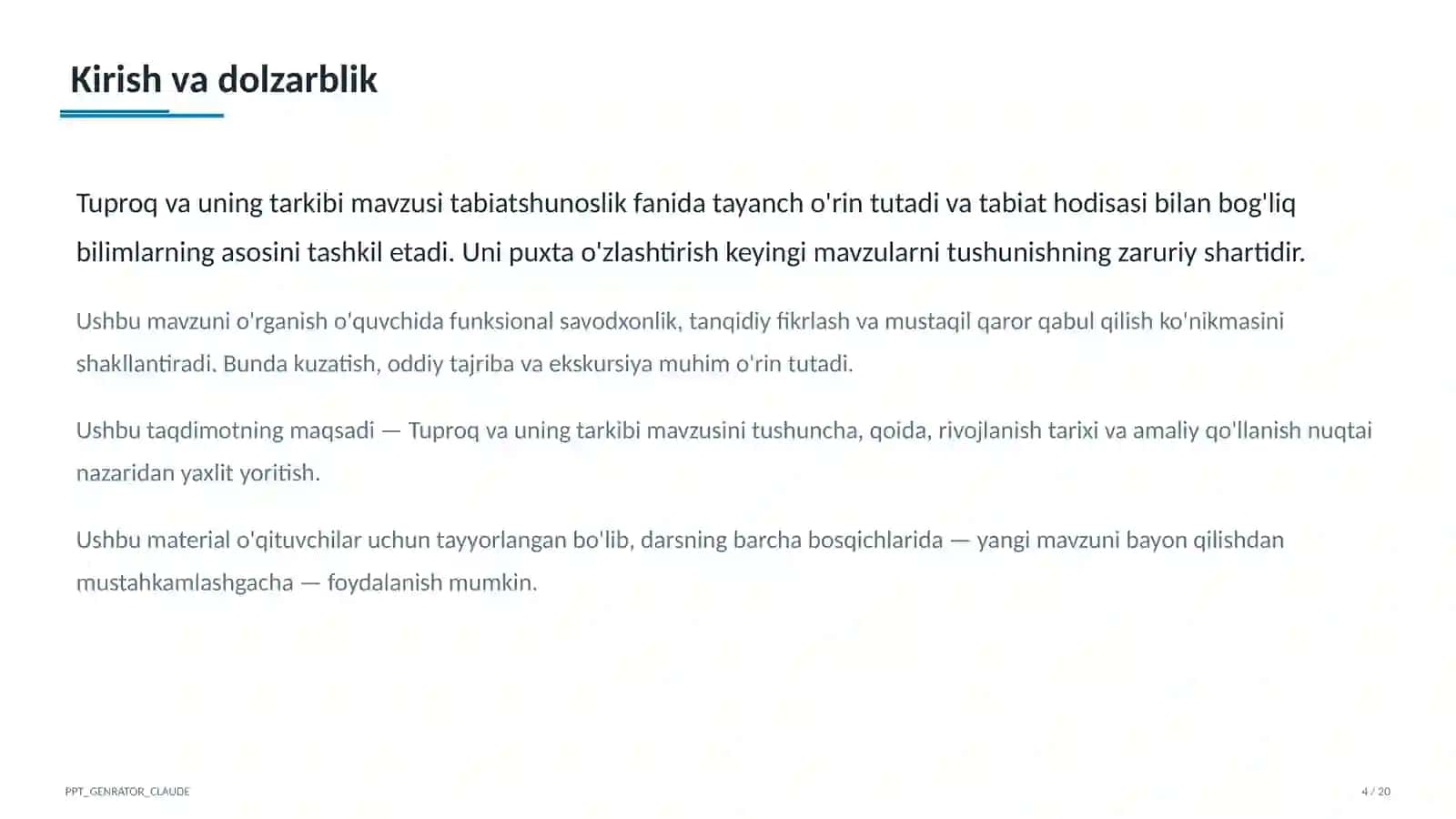 Tuproq va uning tarkibi (2-sinf) 4