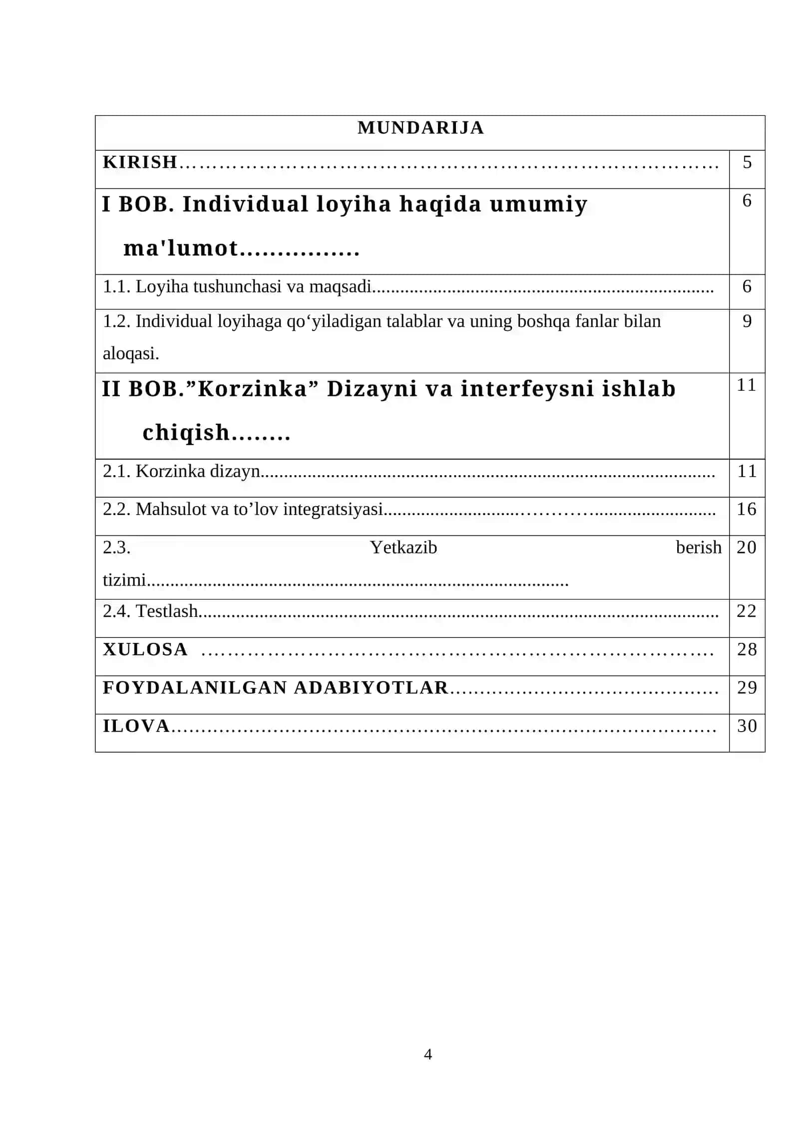 “Korzinka” web-saytini ishlab chiqish 4