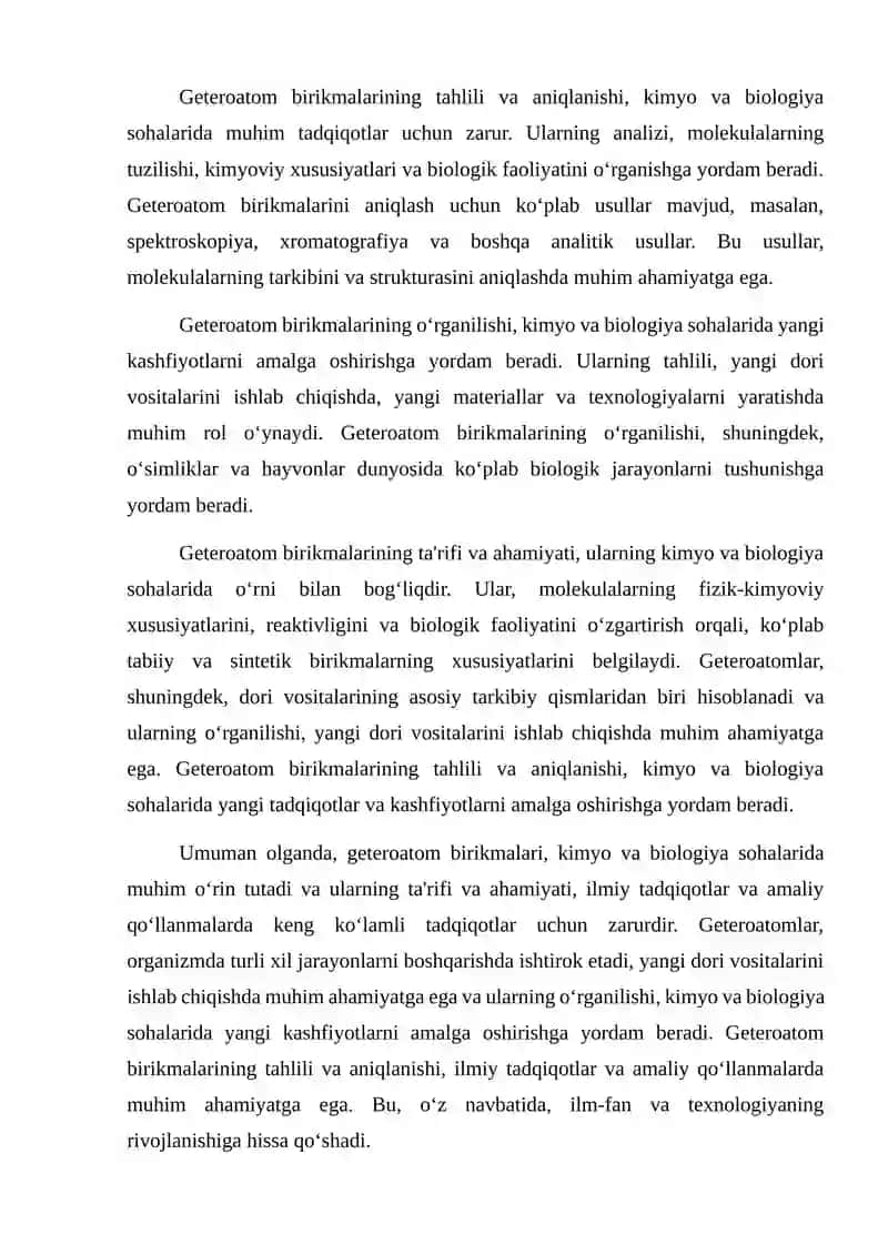 Geteroatom birikmalarini aniqlash 4