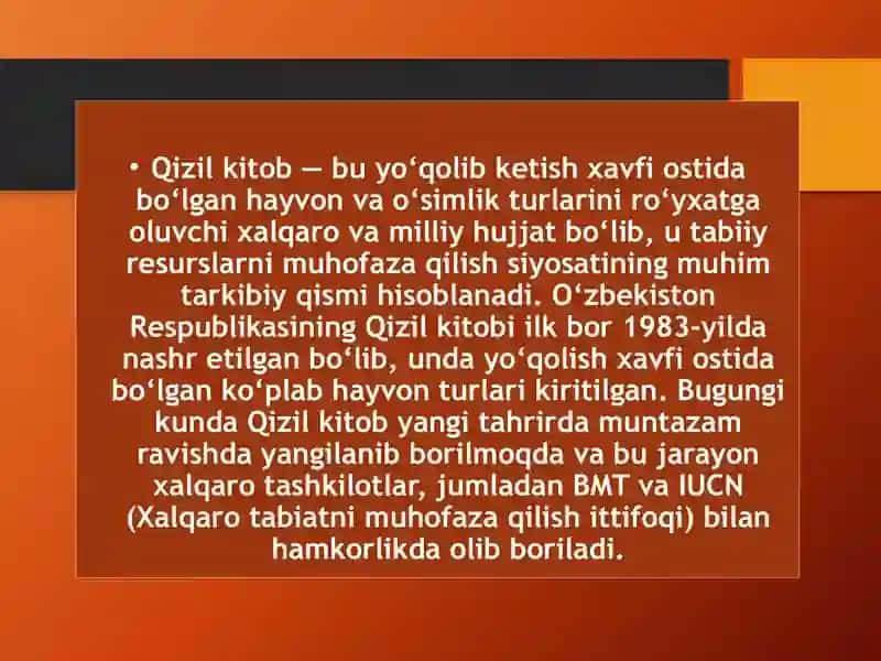 O‘zbekistonning noyob va Qizil kitobga kiritilgan hayvonot olami vakillari 4