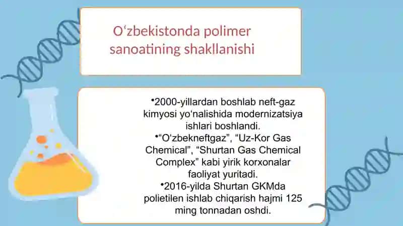 O‘zbekistonda ko‘p tonnajli polimerlar sanoatining rivojlanishi va imkoniyatlari 4