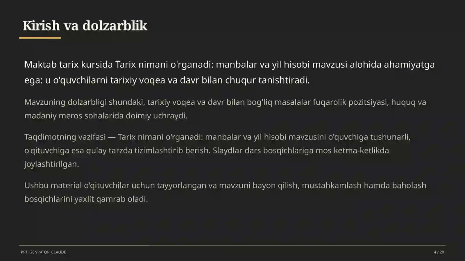 Tarix nimani o'rganadi: manbalar va yil hisobi (5-sinf) 4