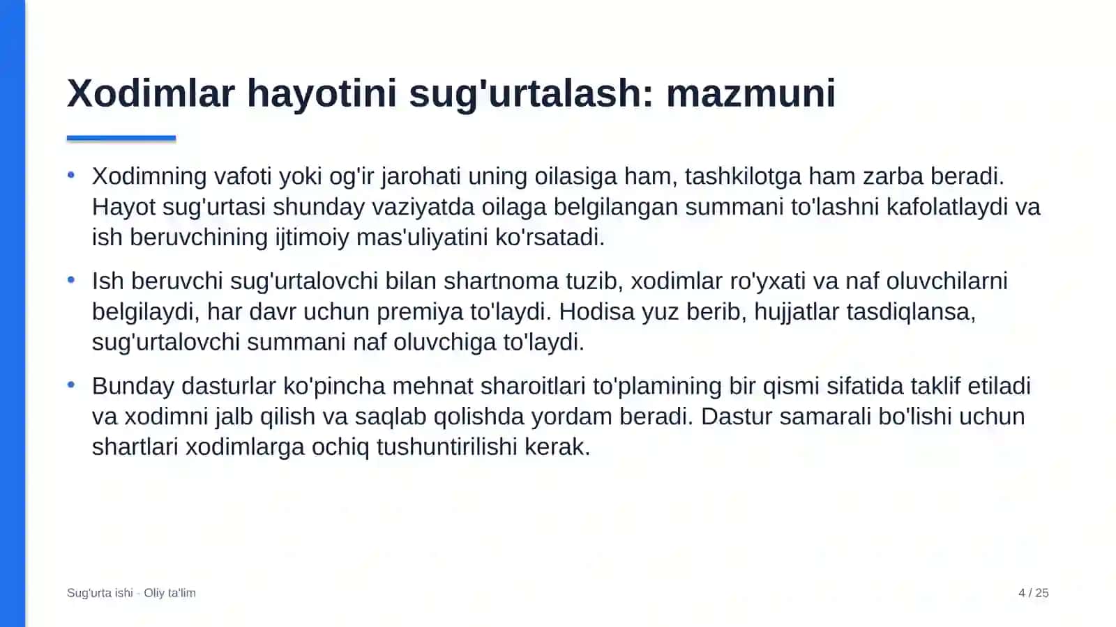 Striming platformalarida xodimlar hayotini sug'urtalash 4