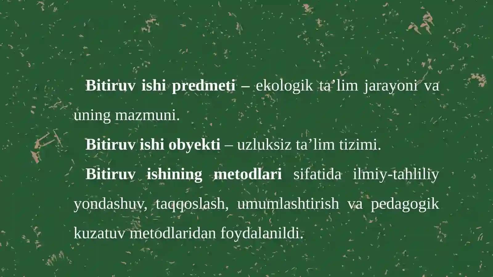Ekologiya tushunchasi va ekologik ta'lim davlat standartlari 4