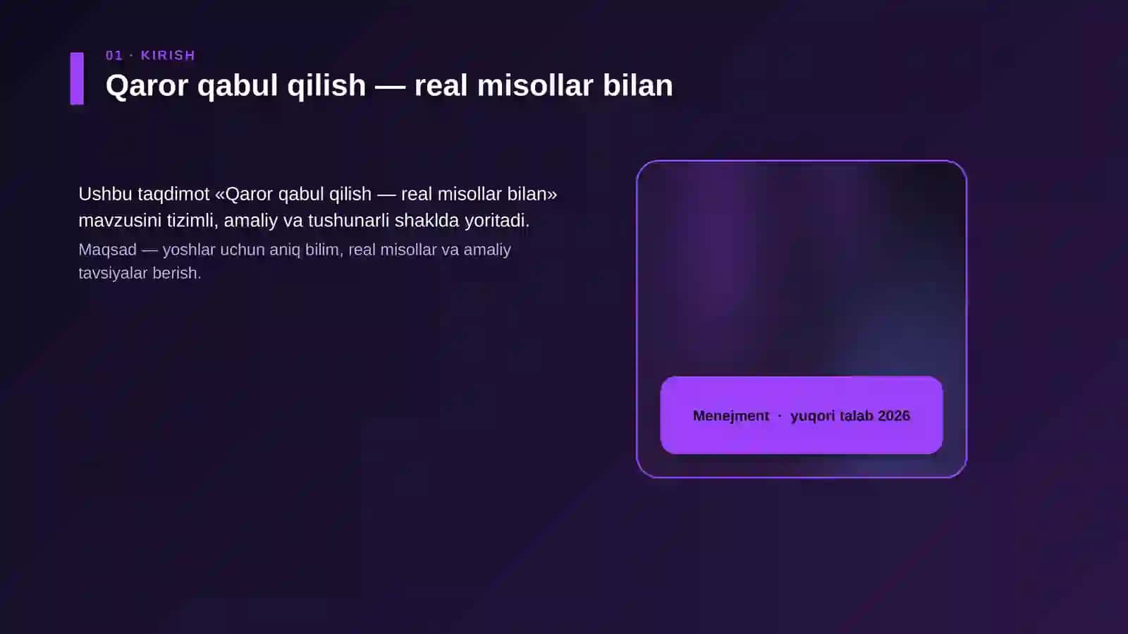 Qaror qabul qilish — real misollar bilan 4
