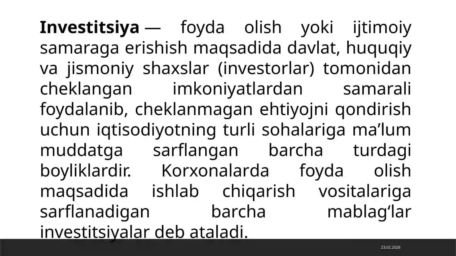 KORXONALARDA INVESTITSION FAOLIYATNI BOSHQARISH 4