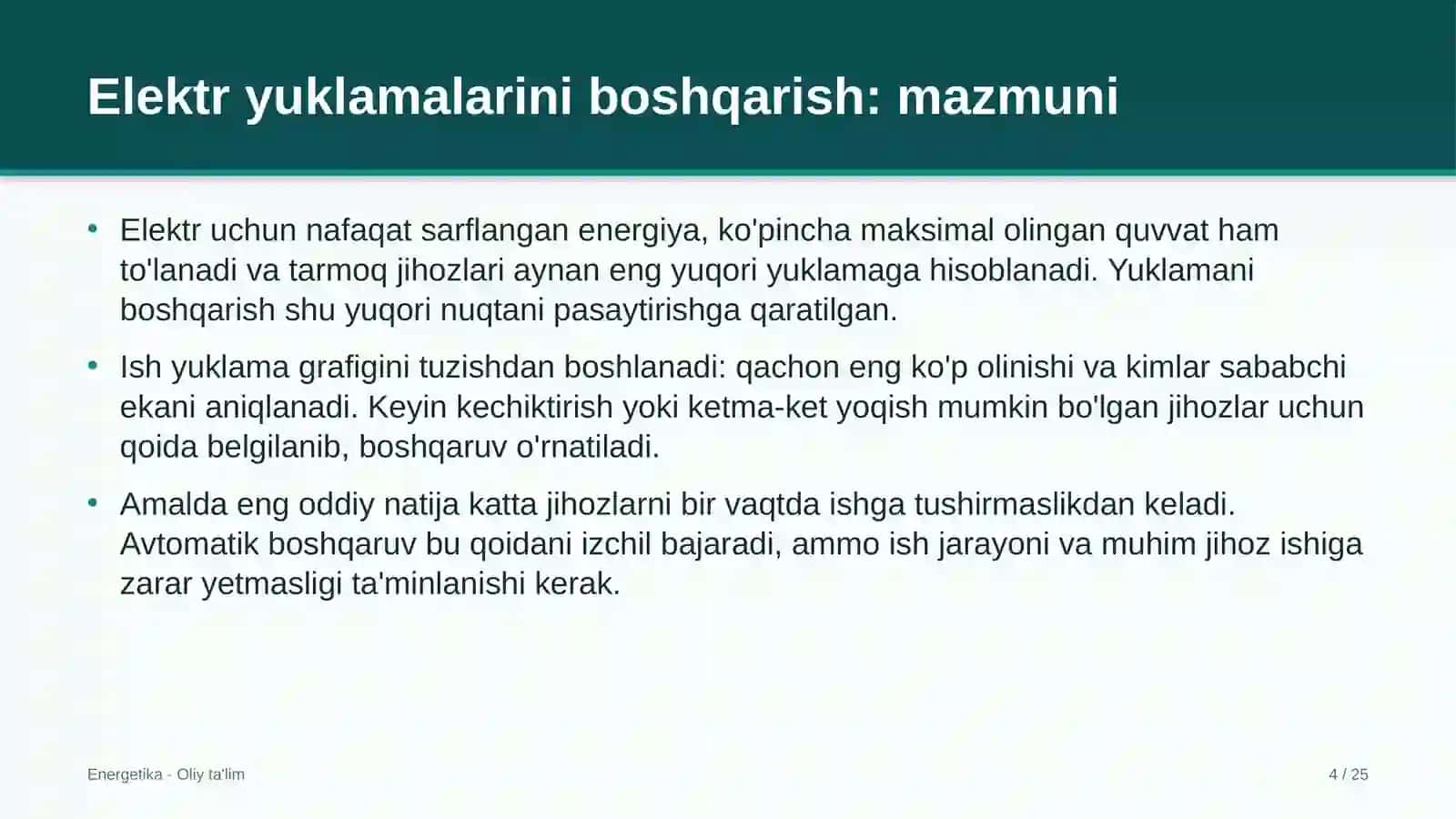 Internet-provayderlarda elektr yuklamalarini boshqarish 4
