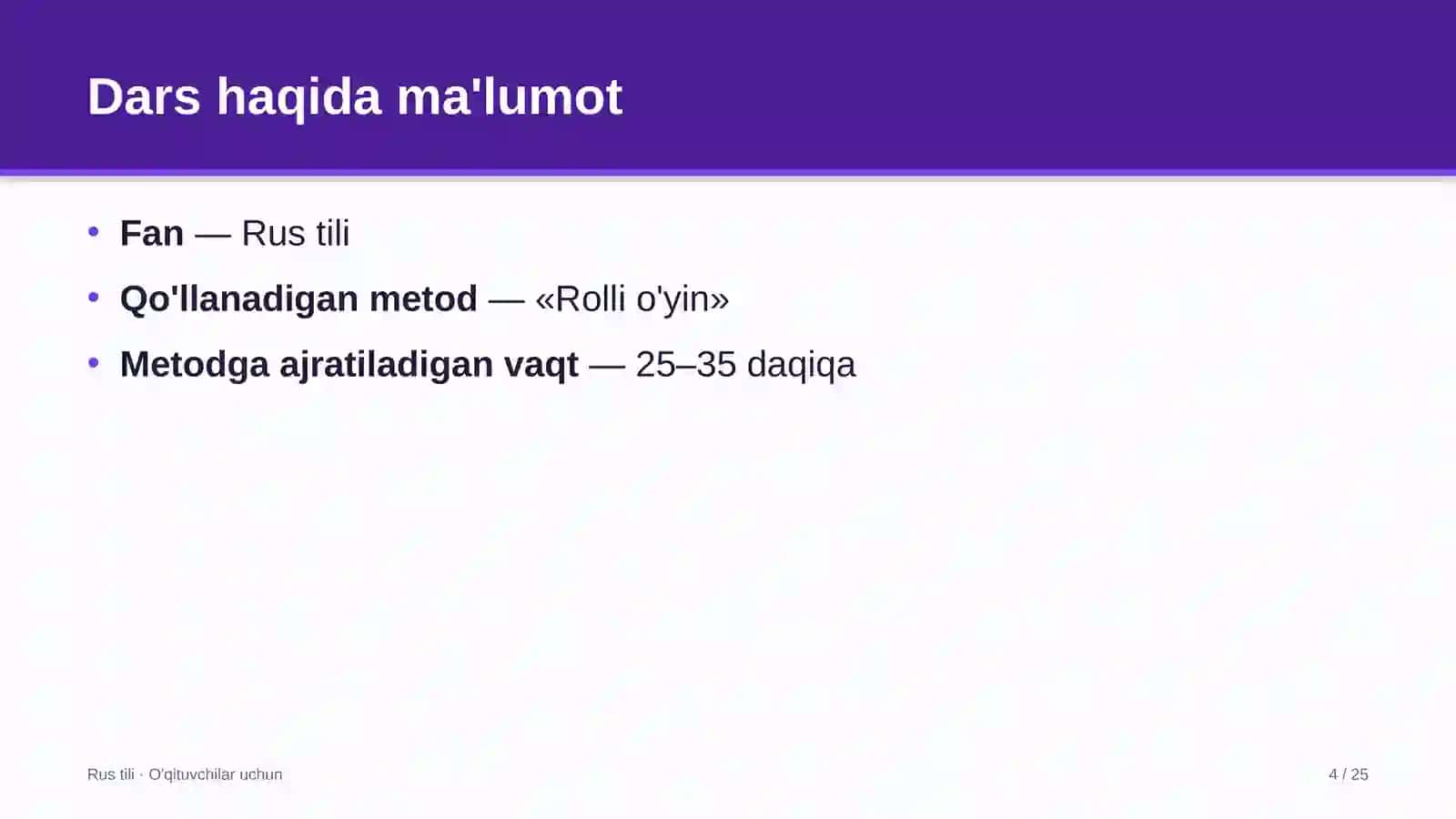 rus tili darslarida rolli o'yin metodidan foydalanish 4537 4