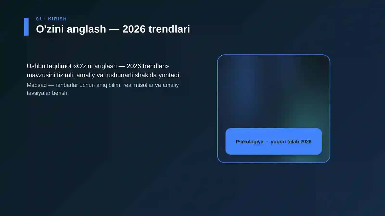 O'zini anglash — 2026 trendlari 4