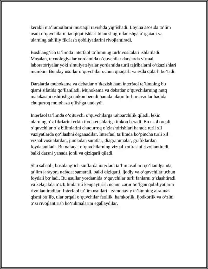 BOSHLANGʻICH SINFLARDA TAʼLIM METODLARI VA VOSITALARI 4