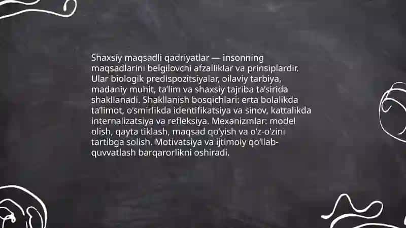 Maqsadli qadriyatlar 4