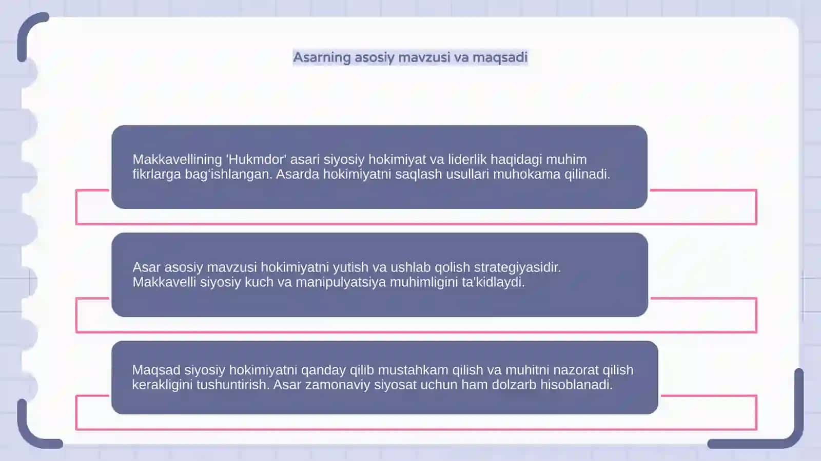 Makiavellining "Hukmdor" asari haqida 4