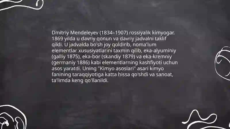Mendeleyev davriy sistemas 4