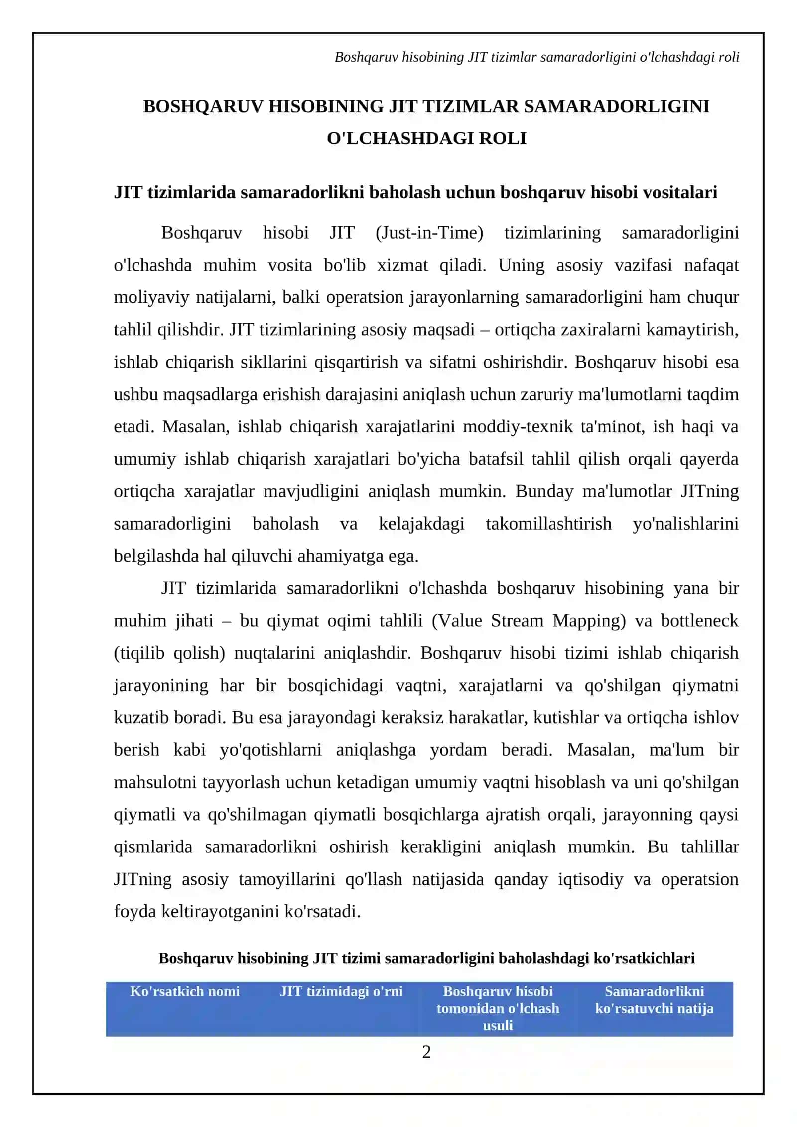 Boshqaruv hisobi prizmasi orqali JIT (Just-in-time) tizimlarining samaradorligini tahlil qilish 4
